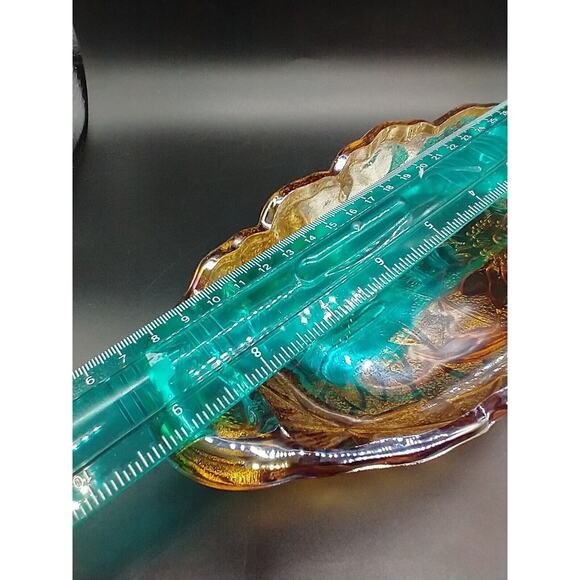 VTG Indiana Glass Carnival Marigold Sunflower Oval Celery Relish Dish 9.25" - Picture 7 of 10